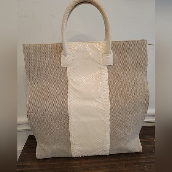 Hayward Canvas and Python Tote - Picture 8 of 12